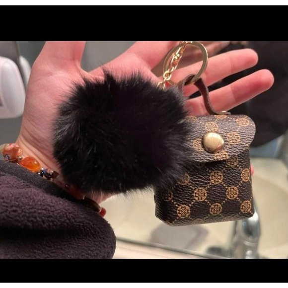 Pom Pom Charm Bag Brown - Picture 2 of 3